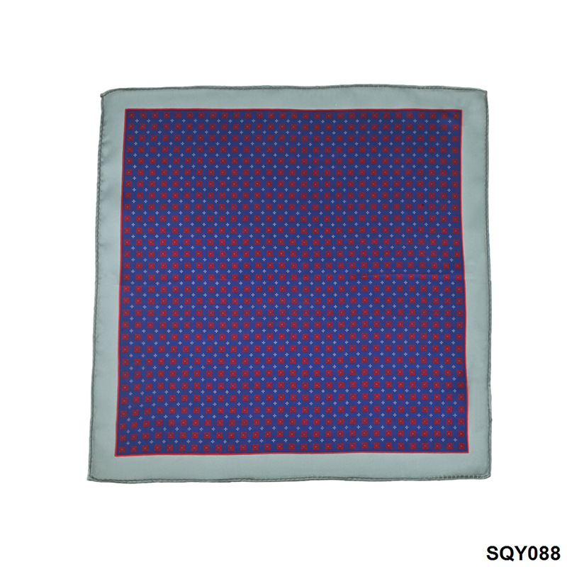 Копринено джобно кърпиче за костюм – ретро геометричен модел, печатна обработка; Mulberry коприна; произход Шънчжоу; пускане през зимата 2025