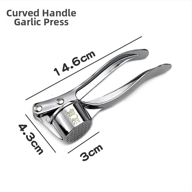Rankinė česnako presė iš nerūdijančio plieno, daugiafunkcinė, šiuolaikiško paprastumo stilius (medžiaga: nerūdijantis plienas; veikimas: rankinis; funkcija: daugiafunkcinė; stilius: šiuolaikiško paprastumo)