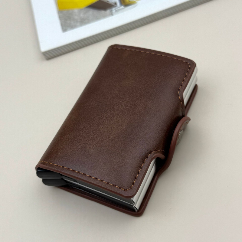 Bevis držač kartica - minimalistički dizajn, PU materijal, podstava od sintetičke kože, velika kapaciteta, unisex, anti-demagnetizacijska zaštita