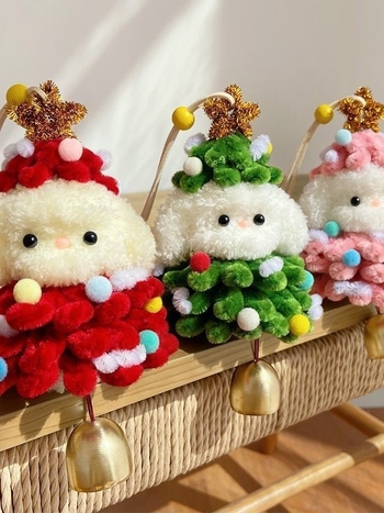 DIY Kalėdinis pūkuoto šuniuko pakabuko medžiagų rinkinys – PVC medžiaga, peizažo raštas, laisvalaikio kelionės stilius, 2025 ruduo