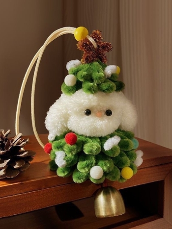 DIY Kalėdinis pūkuoto šuniuko pakabuko medžiagų rinkinys – PVC medžiaga, peizažo raštas, laisvalaikio kelionės stilius, 2025 ruduo