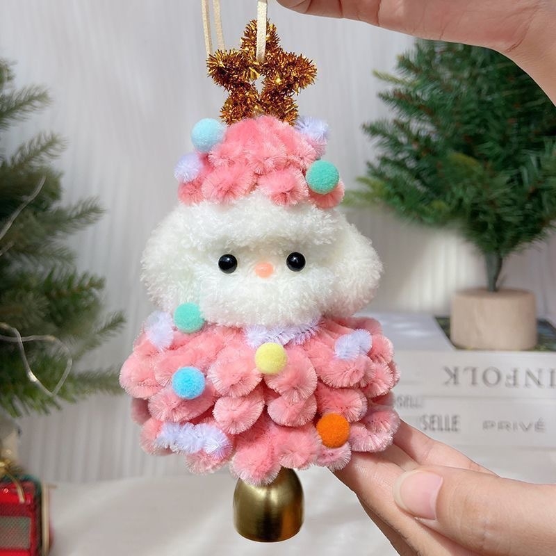 DIY Kalėdinis pūkuoto šuniuko pakabuko medžiagų rinkinys – PVC medžiaga, peizažo raštas, laisvalaikio kelionės stilius, 2025 ruduo