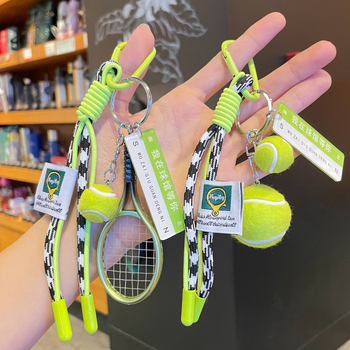 Love akrilni ključić za torbu, Tenis serija, pleteni konopac, sladak stil