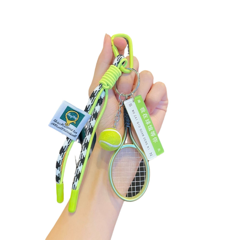 Love akrilni ključić za torbu, Tenis serija, pleteni konopac, sladak stil