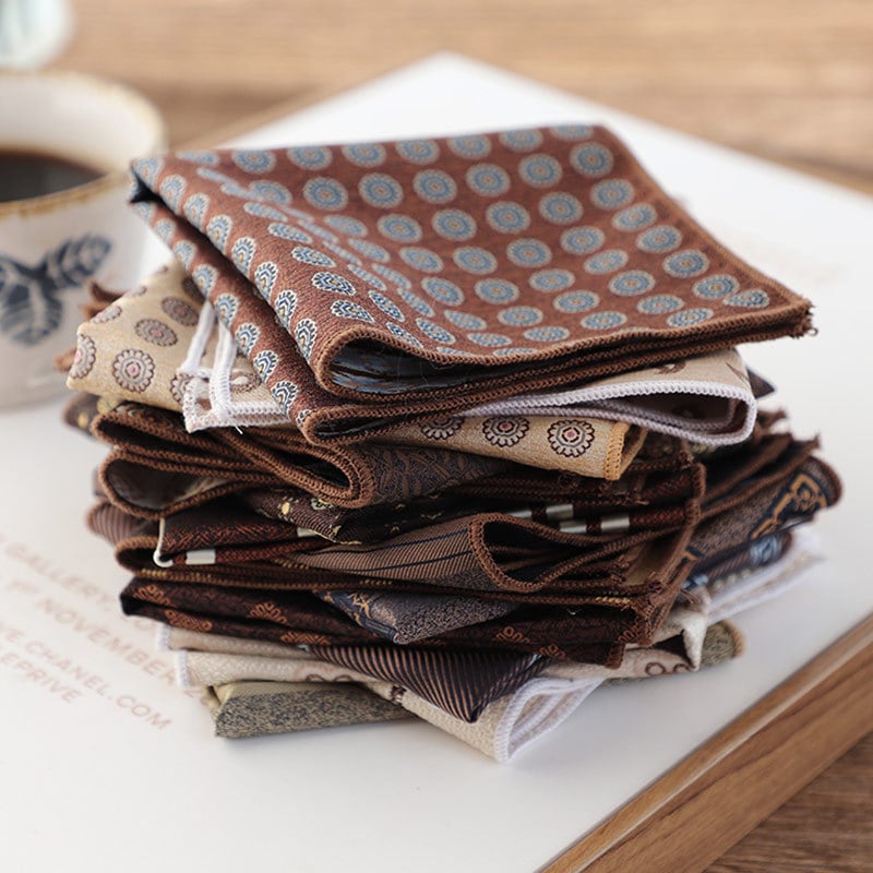 Vīriešu kabatas lakatiņš, ziedošs jacquard raksts, poliestera šķiedra, pieaugušajiem, ziema 2023