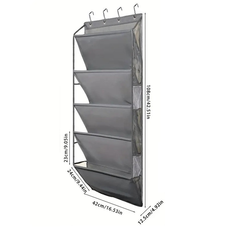 Чанта за обувки за окачване с петслойна прозрачна врата, дълбоки джобове и странични джобове (модел Zh-xzgd-01, код Zhxz55, PVC)