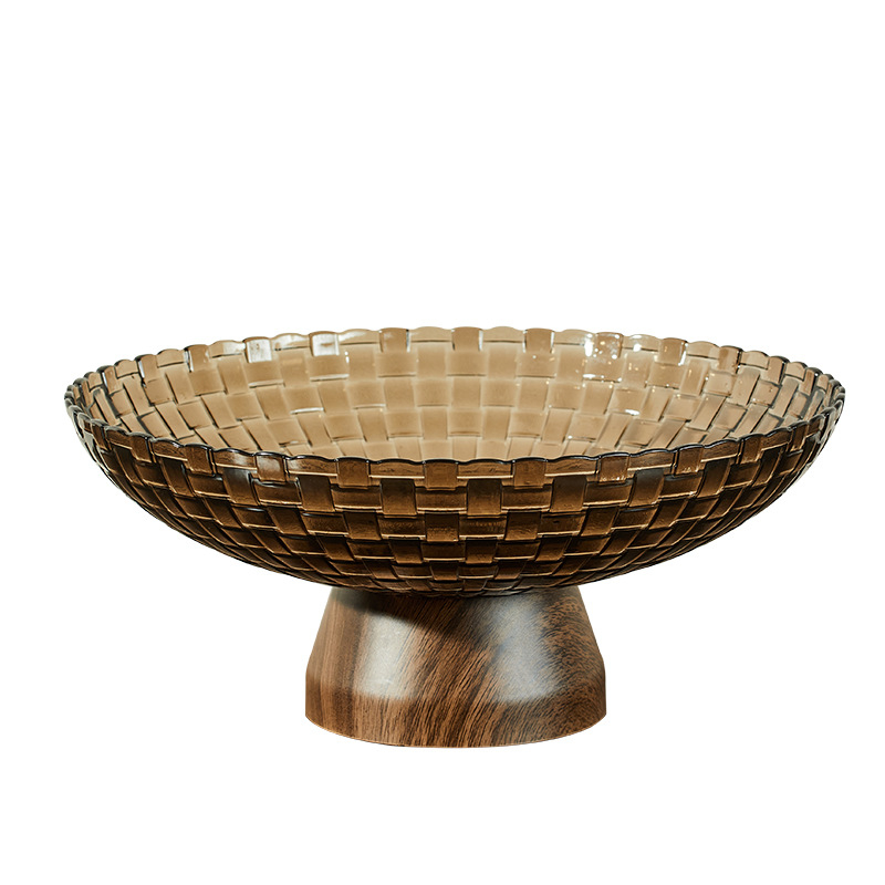 Bydoll gyümölcstál – műanyag, diófa mintázat, könnyed luxus retro, nappali/teaház számára, 2025 megjelenés, első osztályú minőség