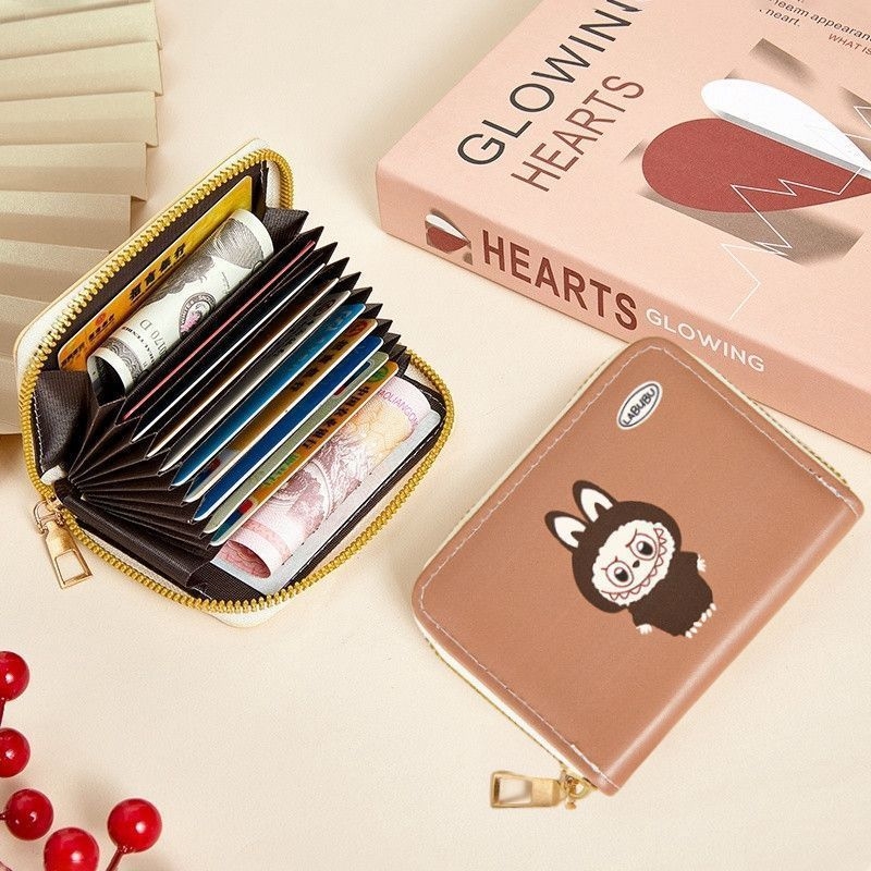 PU kártyatartó több kártyahellyel, lopás elleni védelem a vezetői engedélyhez, kompakt kártyatartó és aprózseb