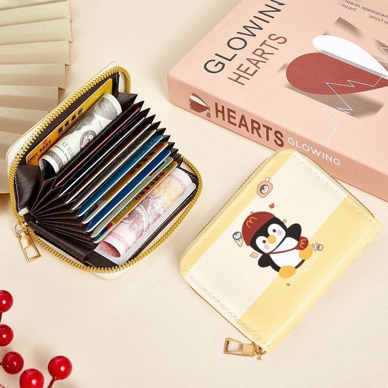 PU kártyatartó több kártyahellyel, lopás elleni védelem a vezetői engedélyhez, kompakt kártyatartó és aprózseb