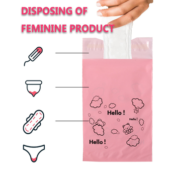 HDPE еднократни торбички за изхвърляне на санитарни дамски превръзки, с плосък отвор, удебелени, 50 броя в кутия