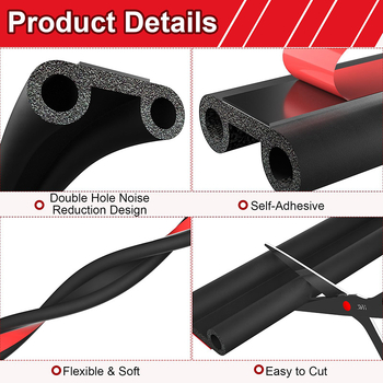 Gumena brtva za automobil LE-SP01, 13 mm, univerzalna za stražnji poklopac RV/pikap camper