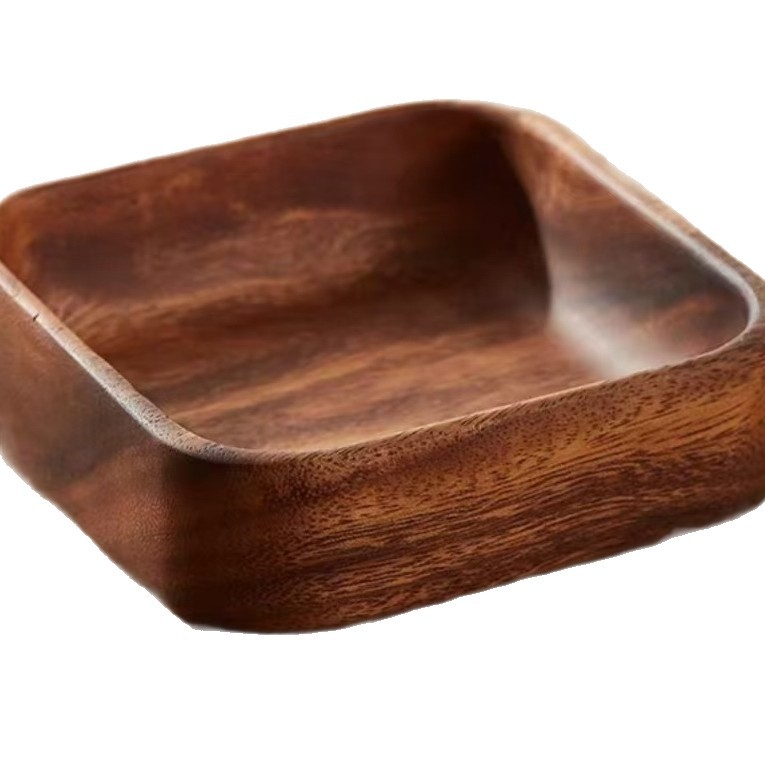 Diófából készült gyümölcstál, egyszerű stílus, tömörfa, 2024-es megjelenés