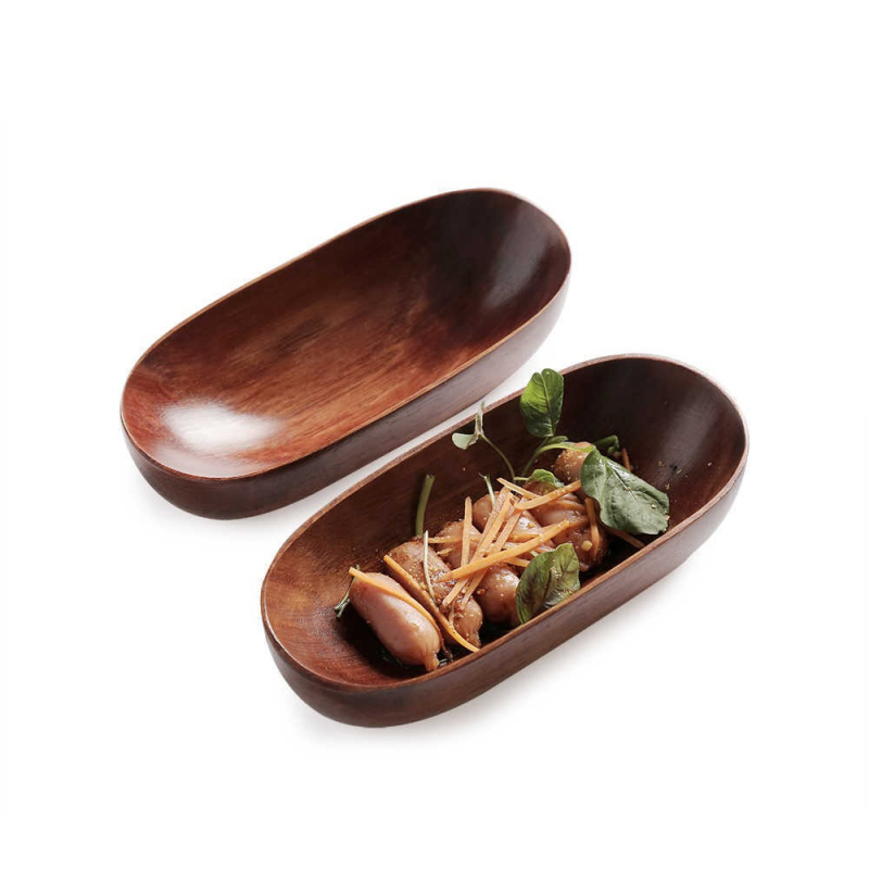 Лодковидно оформен дървен сервиращ поднос, Little Muxian, модерен минималистичен дизайн, възможност за персонализиране на лого