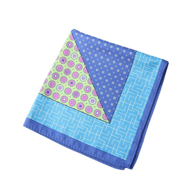 Kabatas lakatiņš ar ģeometrisku rakstu, brīvā stila, poliestera šķiedras audums, pavasaris 2024