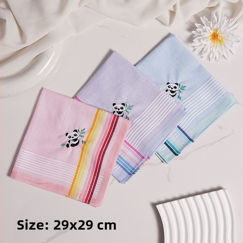 Dámsky vreckový štvorček s vyšívanou pandou (Unique; Dospelí; Zliatina; Jar 2025)