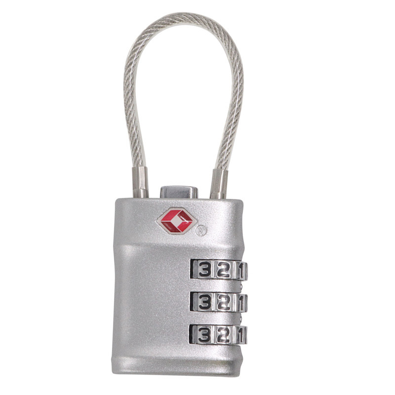 TSA201 încuietoare de bagaj cu cifru 3D din aliaj de zinc; potrivită pentru valize, cărucioare și rucsacuri; grosime tijă 3 mm; distanță între tijă 16 mm