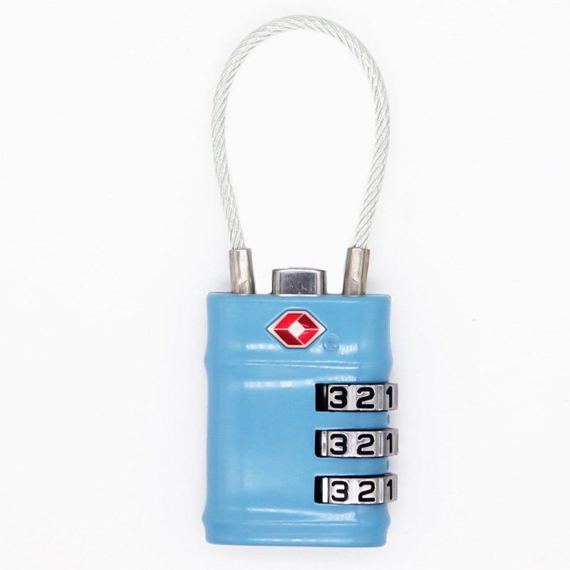 TSA201 încuietoare de bagaj cu cifru 3D din aliaj de zinc; potrivită pentru valize, cărucioare și rucsacuri; grosime tijă 3 mm; distanță între tijă 16 mm