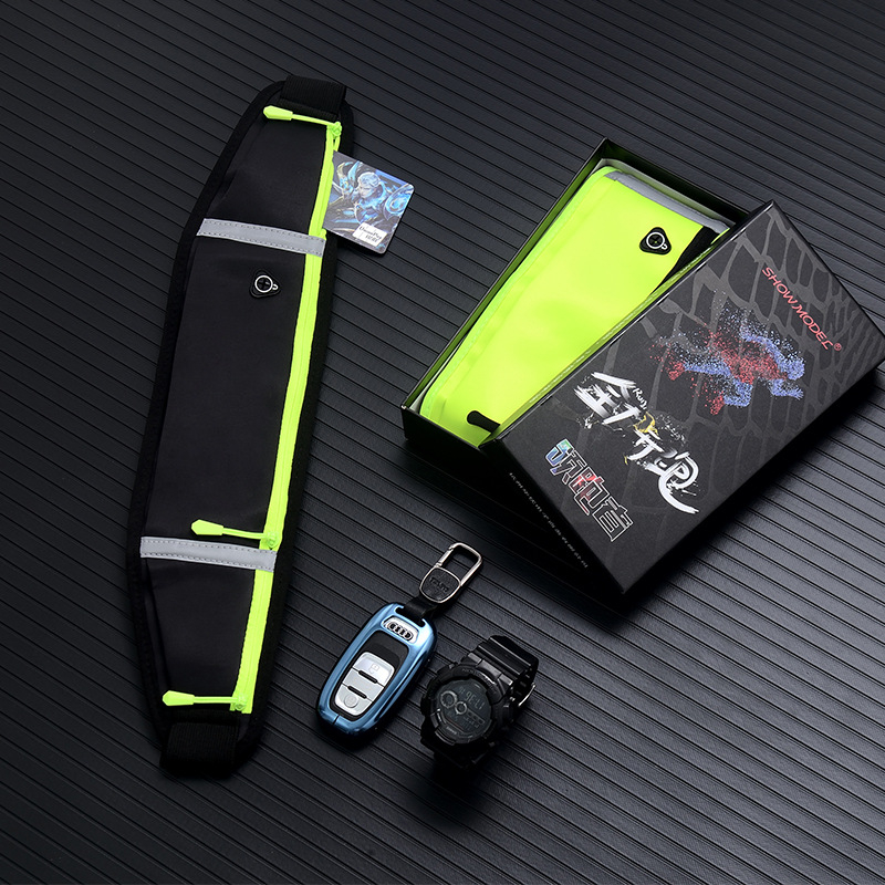 Uniszex sport derék táska reflexiós csíkkal, ultrakönnyű, lélegző, vízálló