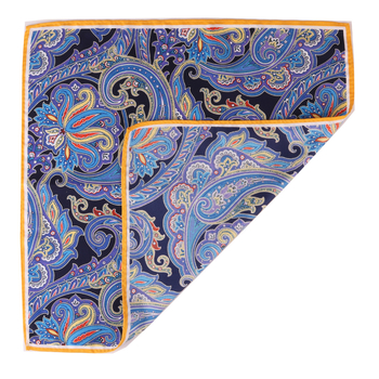 Kabatas lakatiņš, kešu ziedu raksts, poliestera diegs, izdrukāts, brīvā laika stils