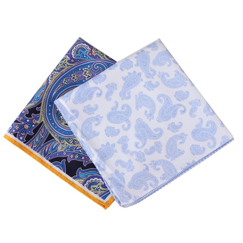 Kabatas lakatiņš, kešu ziedu raksts, poliestera diegs, izdrukāts, brīvā laika stils