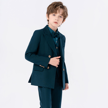 Gyerekeknek szóló háromrészes kosztüm brit stílusban, csíkos mintával, 3–8 éveseknek, 70% poliészter