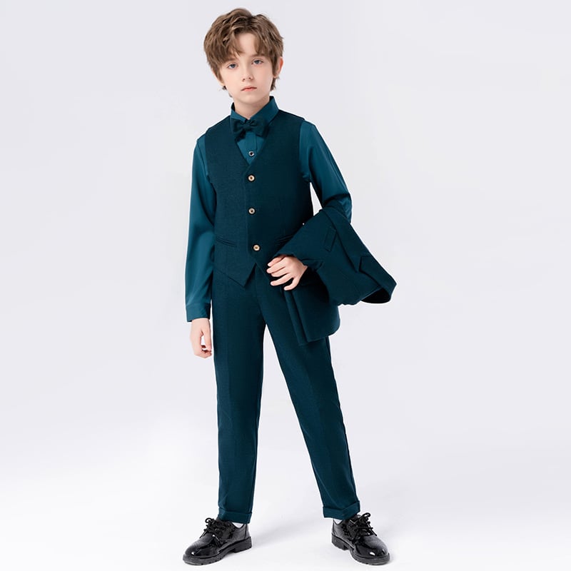 Gyerekeknek szóló háromrészes kosztüm brit stílusban, csíkos mintával, 3–8 éveseknek, 70% poliészter