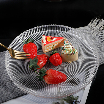 Pladanj za voće, kružni, kaljeno staklo, japanski stil, pogodan za mikrovalnu