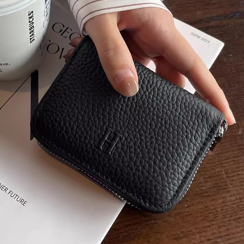 Muqu Női Kártyatáska — Két az egyben, Valódi bőr, Felső réteg marhabőrből, Poliészter bélés, Kompakt