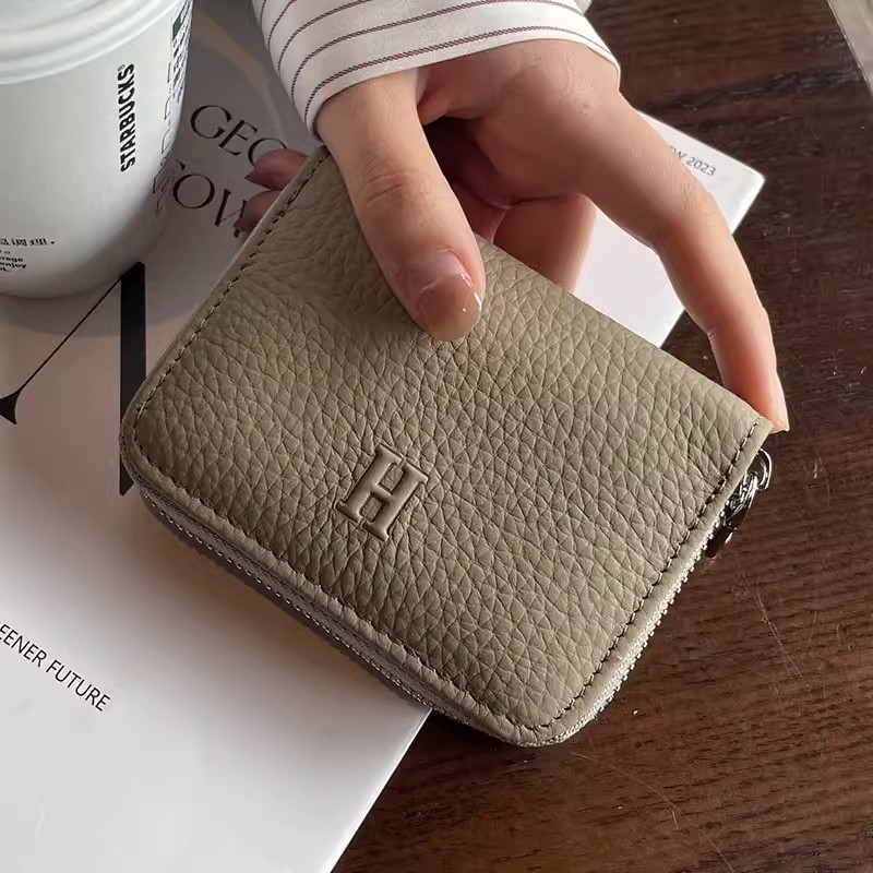 Muqu Női Kártyatáska — Két az egyben, Valódi bőr, Felső réteg marhabőrből, Poliészter bélés, Kompakt