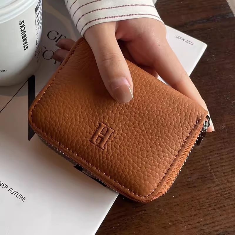 Muqu Női Kártyatáska — Két az egyben, Valódi bőr, Felső réteg marhabőrből, Poliészter bélés, Kompakt