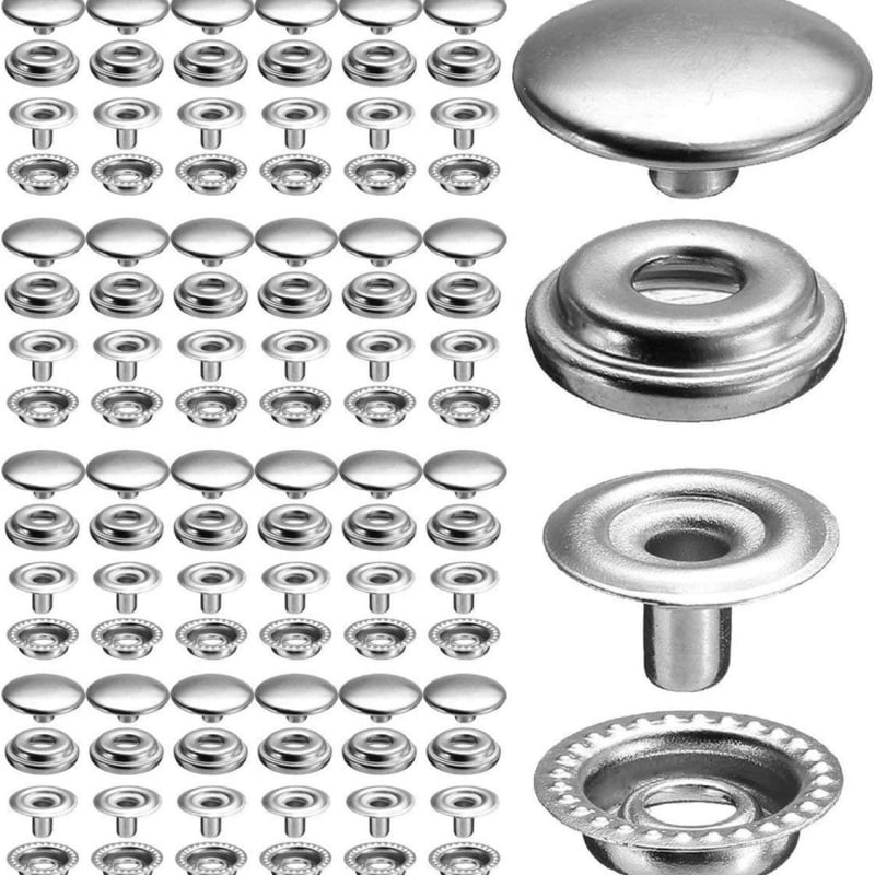 Mogi set nasturi snap din oțel inoxidabil, pentru jachete, blugi, corturi și genți