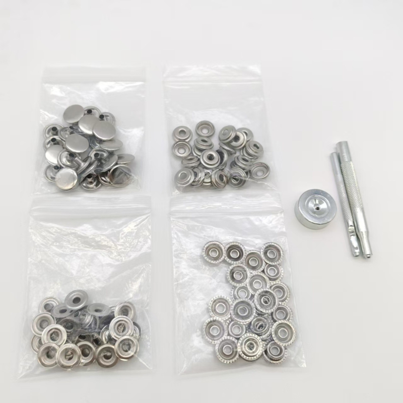 Mogi set nasturi snap din oțel inoxidabil, pentru jachete, blugi, corturi și genți