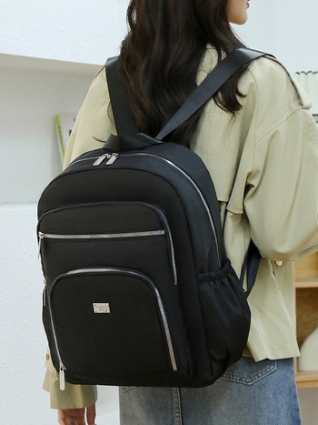 Rucsac din Oxford, impermeabil, capacitate mare, închidere cu fermoar, exterior 3D, stil elegant pentru femei mature