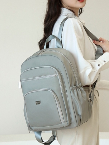 Rucsac din Oxford, impermeabil, capacitate mare, închidere cu fermoar, exterior 3D, stil elegant pentru femei mature