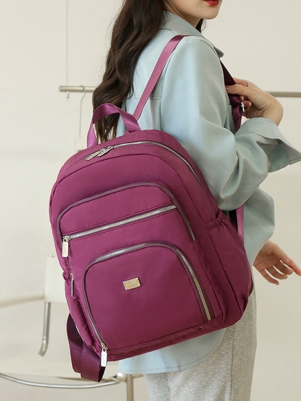 Rucsac din Oxford, impermeabil, capacitate mare, închidere cu fermoar, exterior 3D, stil elegant pentru femei mature