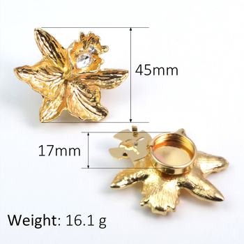 Buton de manșetă – aliaj, formă de floare, diamante încrustate, stil fashion OL, BC193