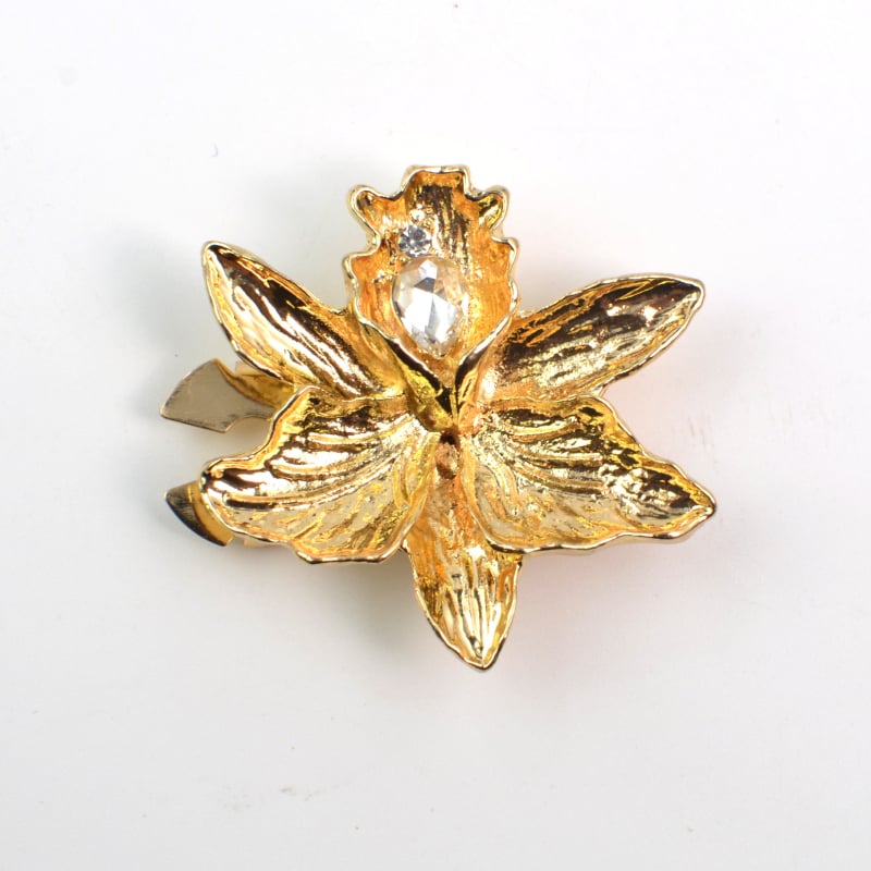 Buton de manșetă – aliaj, formă de floare, diamante încrustate, stil fashion OL, BC193