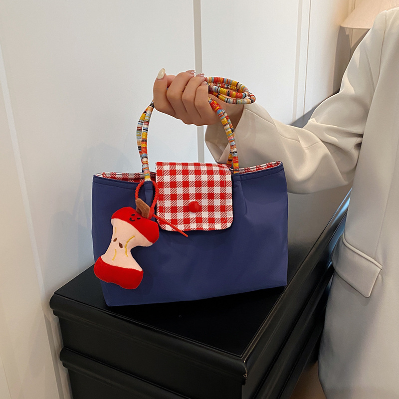 Geantă de damă tip tote pentru navetă zilnică, subraț, cu buzunar pentru telefon, material Oxford, formă orizontală pătrată, închidere cu capac