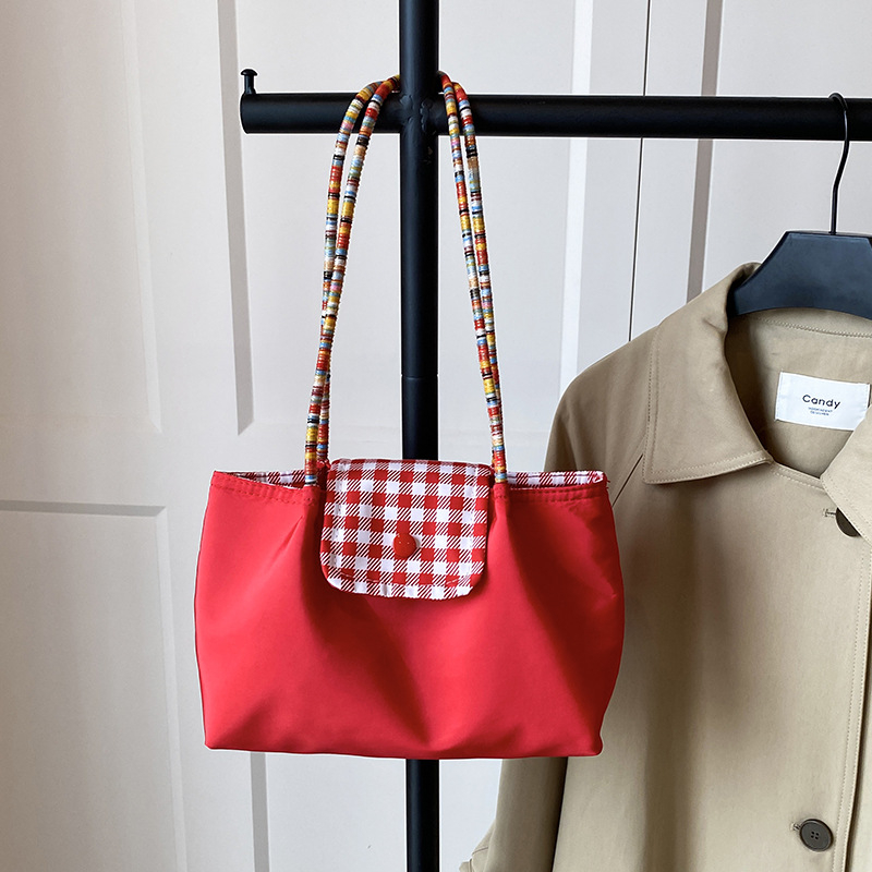 Geantă de damă tip tote pentru navetă zilnică, subraț, cu buzunar pentru telefon, material Oxford, formă orizontală pătrată, închidere cu capac