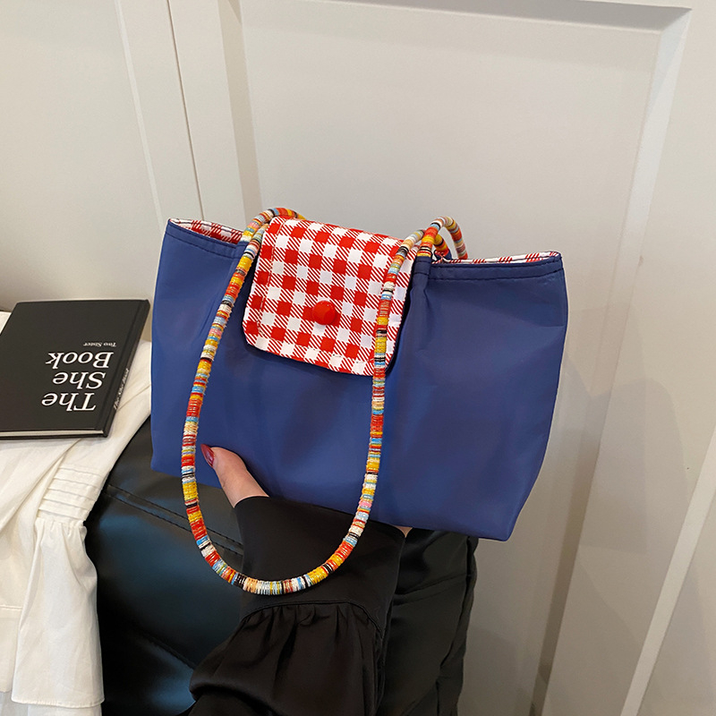 Geantă de damă tip tote pentru navetă zilnică, subraț, cu buzunar pentru telefon, material Oxford, formă orizontală pătrată, închidere cu capac