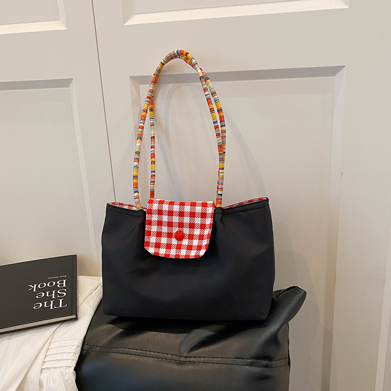 Geantă de damă tip tote pentru navetă zilnică, subraț, cu buzunar pentru telefon, material Oxford, formă orizontală pătrată, închidere cu capac