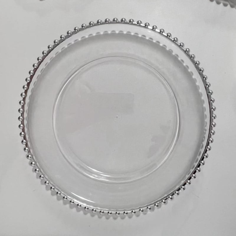 Prozirna plastična tanjur za voće s rubom od perlica – europski stil dekorativni tanjur za kolače i zalogaje