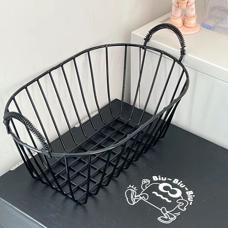 Koš za pohranu u skandinavskom stilu, minimalistički stolni organizator za voće i grickalice, retro kovani željezni koš