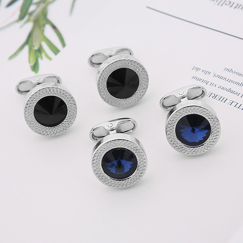 Kopče za manžete od legure, modni OL, unisex, geometrijski dizajn, dijamantna obrada, ametistni kristal
