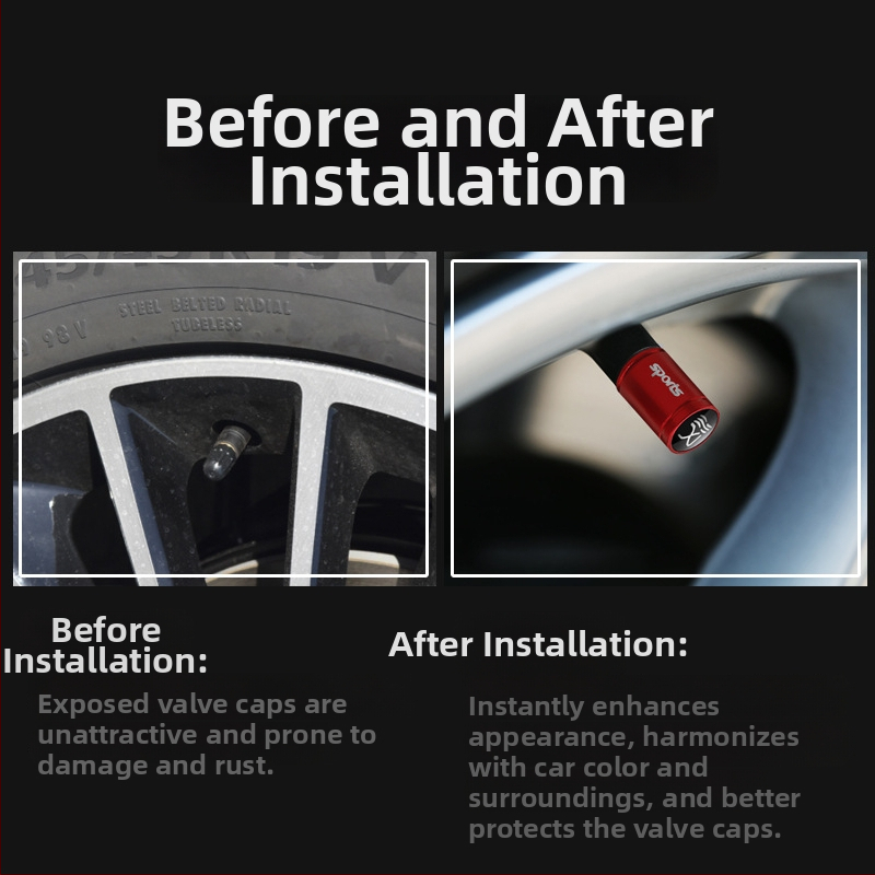 BYD Han riepas ventila vāciņš, griešanās tips, no gumijas, ar logotipa dekoru