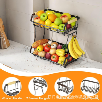 Szenacél gyümölcs kosár, háromrétegű tároló, modern minimál dizájn, Weiya Home Furnishing