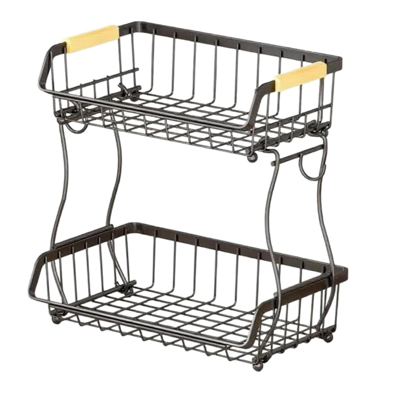 Szenacél gyümölcs kosár, háromrétegű tároló, modern minimál dizájn, Weiya Home Furnishing