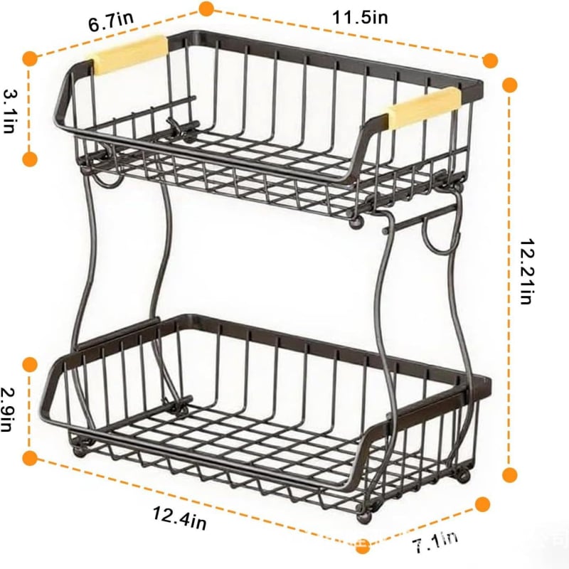 Szenacél gyümölcs kosár, háromrétegű tároló, modern minimál dizájn, Weiya Home Furnishing