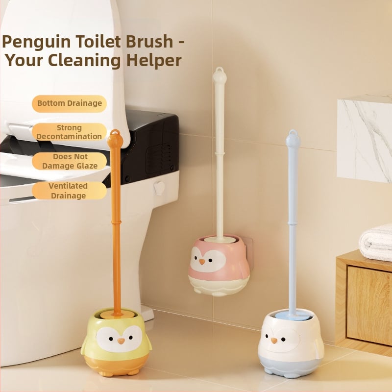 Plastikinis klozeto šepetėlis su ilgu kotu, sieninis laikiklis su baze, be mirusių kampų, svoris apie 210 g