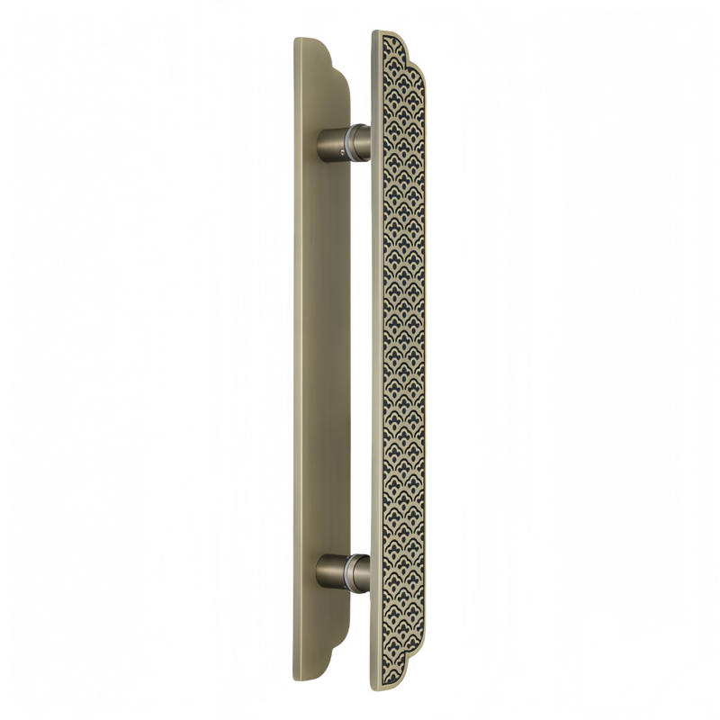 Ajtófogantyú - alumíniumötvözet bronz felülettel - Flower Hook Combination - felületre szerelt - Új kínai stílus